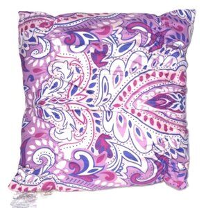 SANCTUARY Paisley Accent Pillow  Ruched Purple Pink White 18 x 18 inches